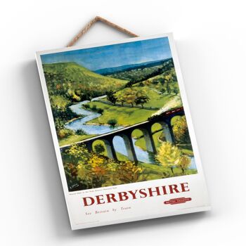 P0355 - Derbyshire Monsal Dale Peak District Affiche originale des chemins de fer nationaux sur une plaque Décor vintage 2