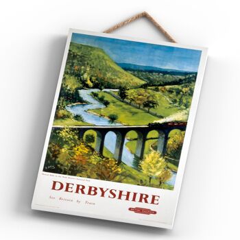 P0355 - Derbyshire Monsal Dale Peak District Affiche originale des chemins de fer nationaux sur une plaque Décor vintage 4