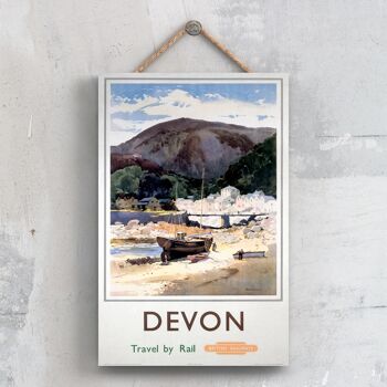 P0358 - Devon Boat Repairs Affiche originale des chemins de fer nationaux sur une plaque décor vintage 1