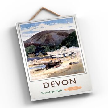 P0358 - Devon Boat Repairs Affiche originale des chemins de fer nationaux sur une plaque décor vintage 2