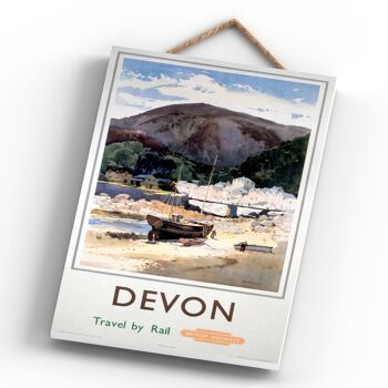 P0358 - Devon Boat Repairs Affiche originale des chemins de fer nationaux sur une plaque décor vintage 4