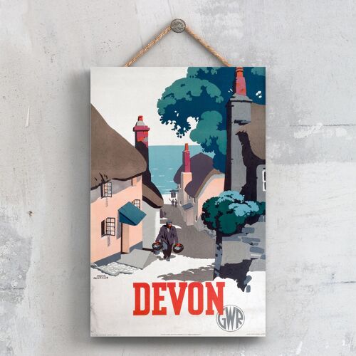 P0362 - Devon Frank Newbould Original National Railway Poster On A Plaque Vintage Decor