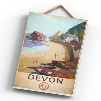 P0363 - Devon Frank Sherwin Affiche originale des chemins de fer nationaux sur une plaque décor vintage 4