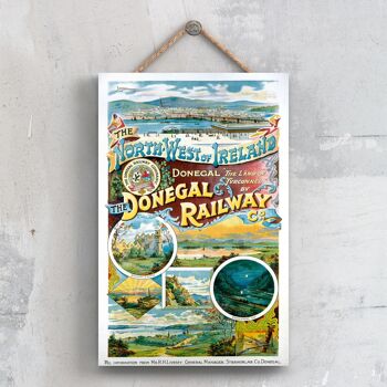 P0365 - Affiche originale des chemins de fer nationaux du Donegal Railway sur une plaque décor vintage 1