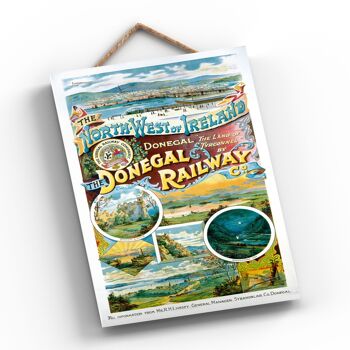 P0365 - Affiche originale des chemins de fer nationaux du Donegal Railway sur une plaque décor vintage 2