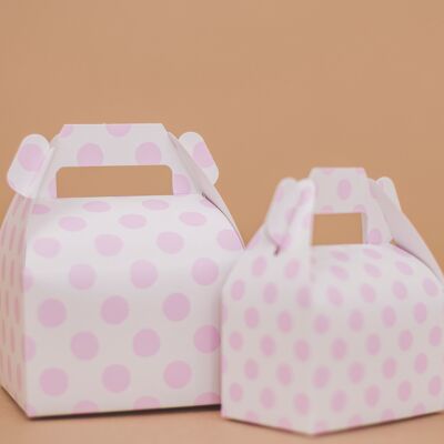 Cajas de regalos con puntos grandes Dusty Rose