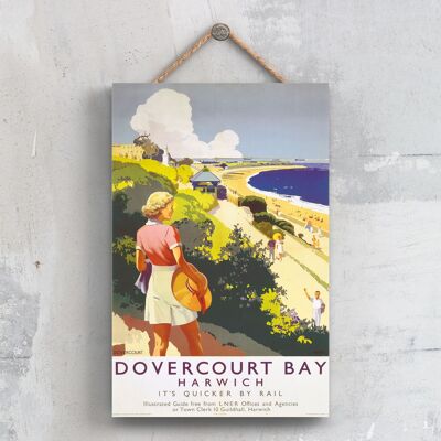 P0368 - Dovercourt Bay Original National Railway Poster auf einer Plakette im Vintage-Dekor