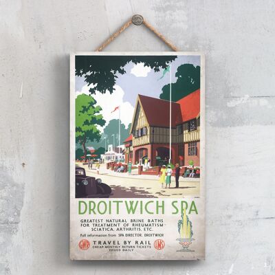 P0369 - Póster de Droitwich Spa Brine Original National Railway en una placa de decoración vintage