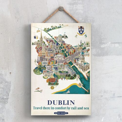P0370 - Dublin Comfort Original National Railway Poster On A Plaque Vintage Decor