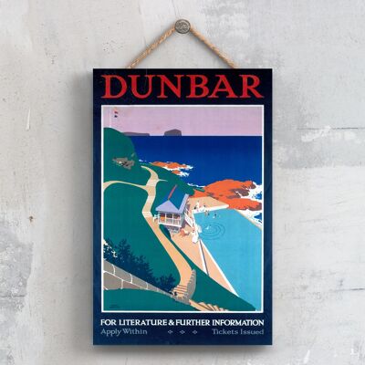 P0371 - Dunbar Original National Railway Poster auf einer Plakette im Vintage-Dekor