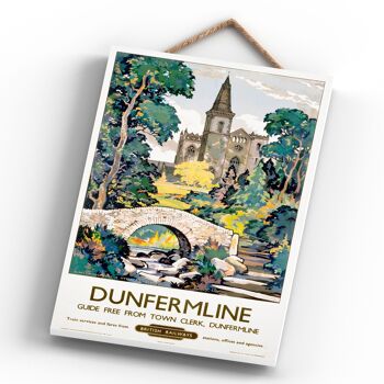 P0374 - Dunfermline Original National Railway Affiche Sur Une Plaque Décor Vintage 4