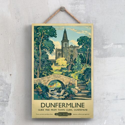 P0375 - Dunfermline Bridge Original National Railway Poster On A Plaque Vintage Decor