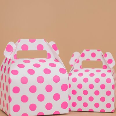 Favor Boxes Large Dots Fuchsia