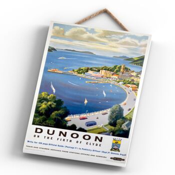 P0377 - Dunoon Train Et Steamer Affiche Originale Des Chemins De Fer Nationaux Sur Une Plaque Décor Vintage 4