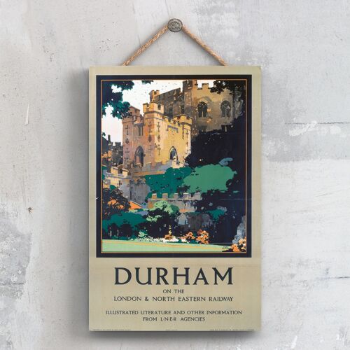 P0378 - Durham Fred Taylor Original National Railway Poster On A Plaque Vintage Decor