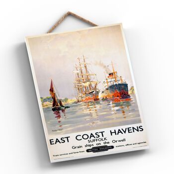 P0380 - East Coast Havens Suffolk Ships Original National Railway Poster On A Plaque Vintage Decor 2