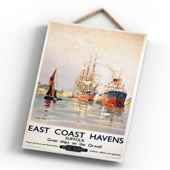 P0380 - East Coast Havens Suffolk Ships Original National Railway Poster On A Plaque Vintage Decor 4