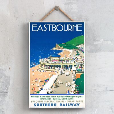 P0382 - Eastbourne Frequent Original National Railway Affiche Sur Une Plaque Décor Vintage