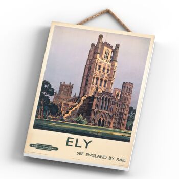 P0388 - Affiche originale des chemins de fer nationaux de la cathédrale d'Ely sur une plaque décor vintage 4