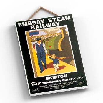 P0392 - Embsay Steam Railway Yorkshire Original National Railway Affiche Sur Une Plaque Décor Vintage 2