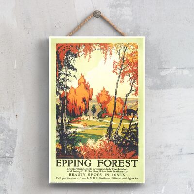 P0393 - Epping Forest Beauty Original National Railway Poster en una placa de decoración vintage