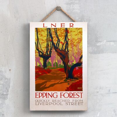 P0394 - Epping Forest Lner Poster originale delle ferrovie nazionali su una targa con decorazioni vintage