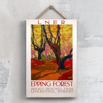 P0394 - Epping Forest Lner Affiche originale des chemins de fer nationaux sur une plaque décor vintage 1