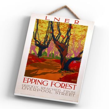 P0394 - Epping Forest Lner Affiche originale des chemins de fer nationaux sur une plaque décor vintage 4