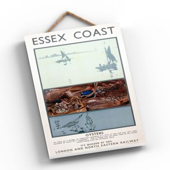 P0396 - Essex Coast Oysters Affiche originale des chemins de fer nationaux sur une plaque décor vintage 2
