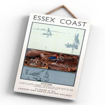 P0396 - Essex Coast Oysters Affiche originale des chemins de fer nationaux sur une plaque décor vintage 4