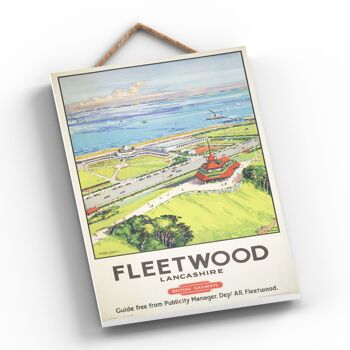 P0404 - Fleetwood Lancashire Original National Railway Affiche Sur Une Plaque Décor Vintage 2