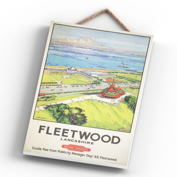 P0404 - Fleetwood Lancashire Original National Railway Affiche Sur Une Plaque Décor Vintage 4