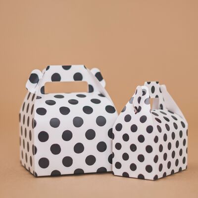 Favor Boxes Large Dots Black