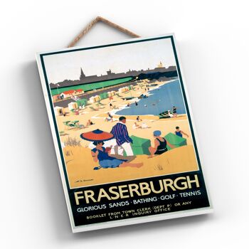 P0412 - Fraserburgh Glorious Sands Affiche originale des chemins de fer nationaux sur une plaque décor vintage 2