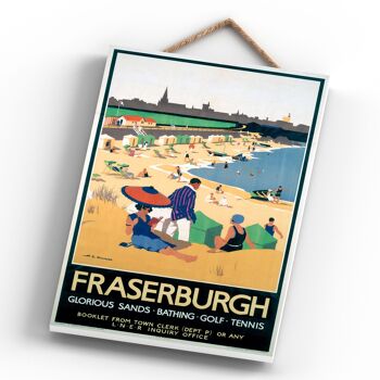 P0412 - Fraserburgh Glorious Sands Affiche originale des chemins de fer nationaux sur une plaque décor vintage 4