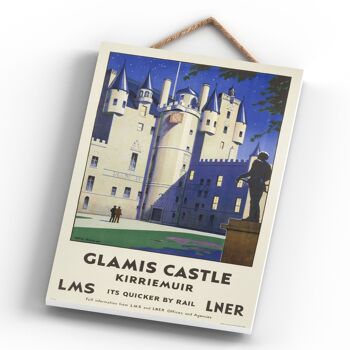 P0413 - Glamis Castle Kirriemuir Affiche Originale Des Chemins De Fer Nationaux Sur Une Plaque Décor Vintage 4