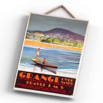 P0417 - Grange Over Sands Affiche originale des chemins de fer nationaux sur une plaque décor vintage 4