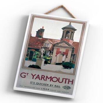 P0418 - Great Yarmouth Fishermen Affiche originale du chemin de fer national sur une plaque décor vintage 4