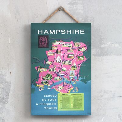 P0424 - Hampshire Served Original National Railway Poster On A Plaque Vintage Decor