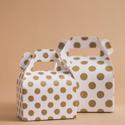 Favor Boxes Large Dots Gold