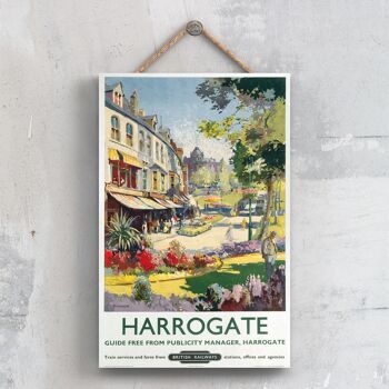 P0429 - Affiche originale des chemins de fer nationaux de Harrogate Street sur une plaque décor vintage 1