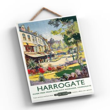 P0429 - Affiche originale des chemins de fer nationaux de Harrogate Street sur une plaque décor vintage 2