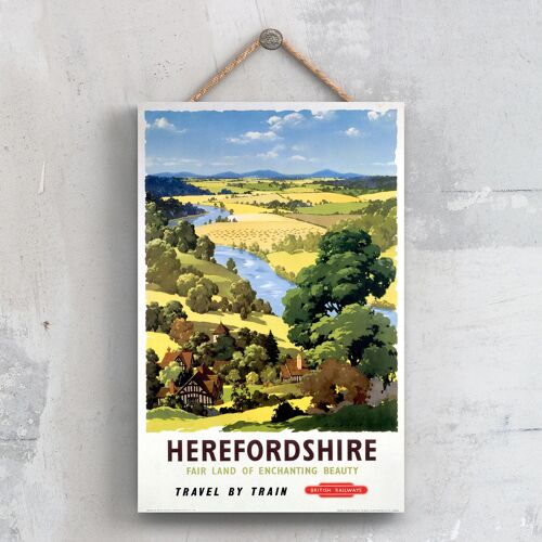 P0435 - Herefordshire Enchanting Original National Railway Poster On A Plaque Vintage Decor