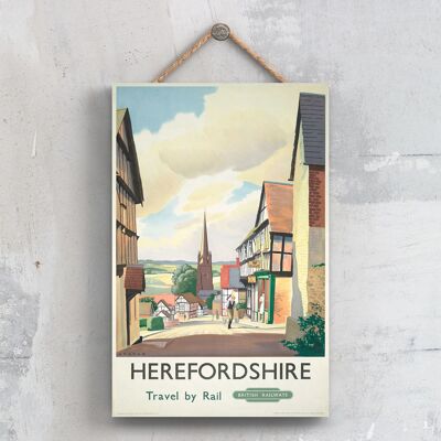 P0436 - Herefordshire Pale Original National Railway Poster su una targa Decor vintage