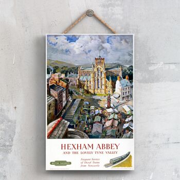 P0440 - Hexham Abbey Tyne Valley National Railway Affiche Originale Sur Une Plaque Décor Vintage 1
