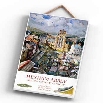 P0440 - Hexham Abbey Tyne Valley National Railway Affiche Originale Sur Une Plaque Décor Vintage 4