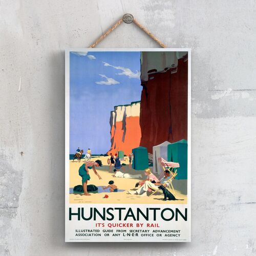 P0448 - Hunstanton Cliff Original National Railway Poster On A Plaque Vintage Decor