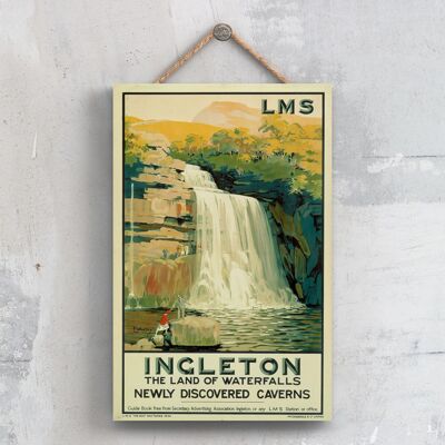 P0456 - Incleton Waterfalls Poster originale della National Railway su una targa con decorazioni vintage