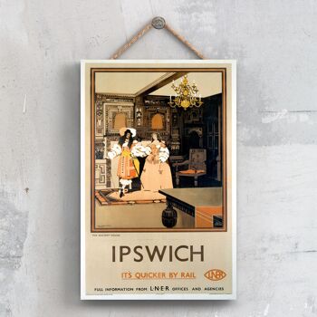 P0457 - Ipswich Ancient House Original National Railway Affiche Sur Une Plaque Décor Vintage 1