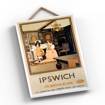 P0457 - Ipswich Ancient House Original National Railway Affiche Sur Une Plaque Décor Vintage 2